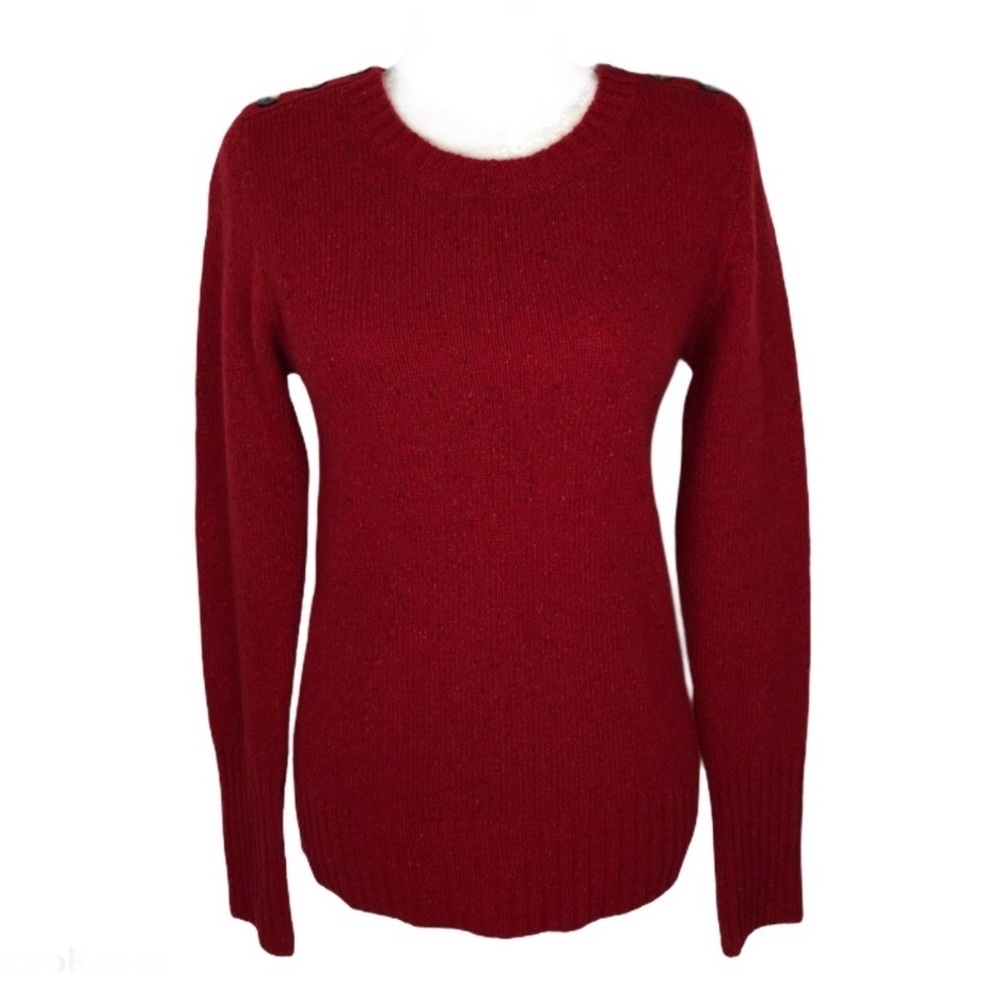 EUC J. Crew Lambswool Red Sweater Size XS